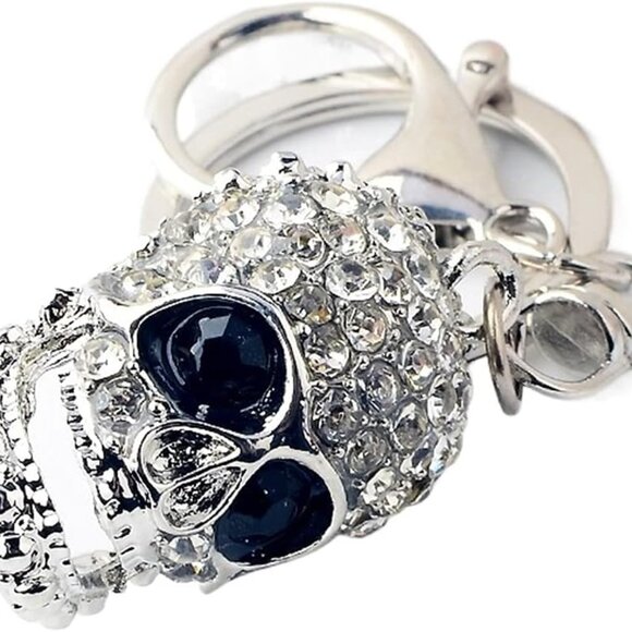 Skull Keychain,Diamond Keychain,Punk Style Rhinestone Key chains,Crystal Skull K - Picture 1 of 6